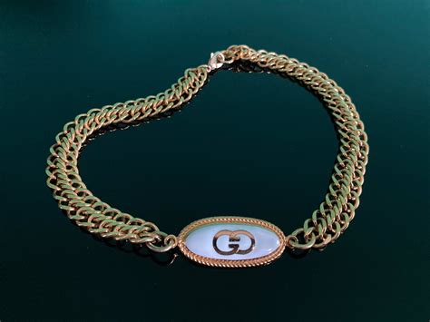 gold gucci choker|real gucci necklace.